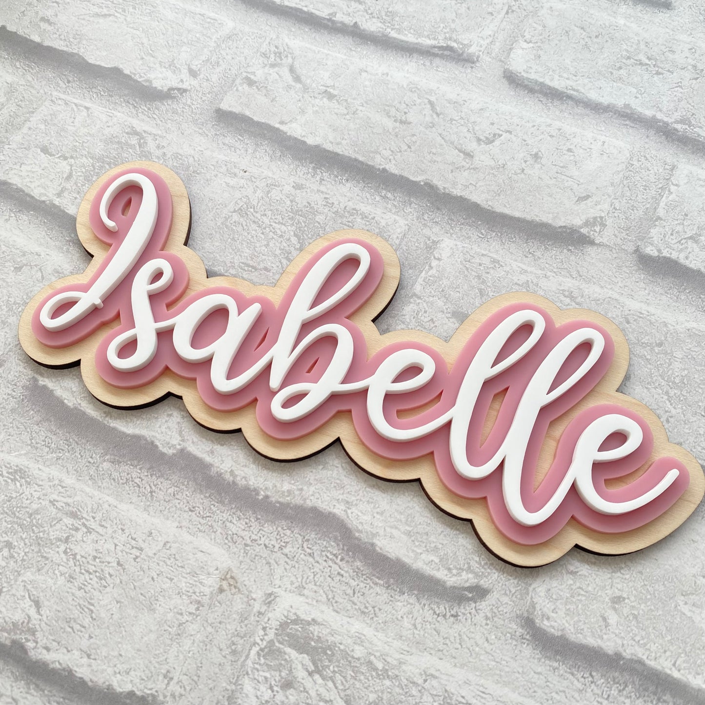 Acrylic layered name plaque