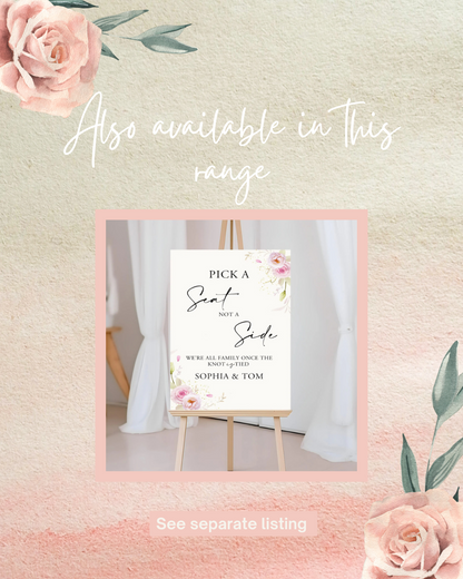 Classic Rose Wedding Welcome Sign