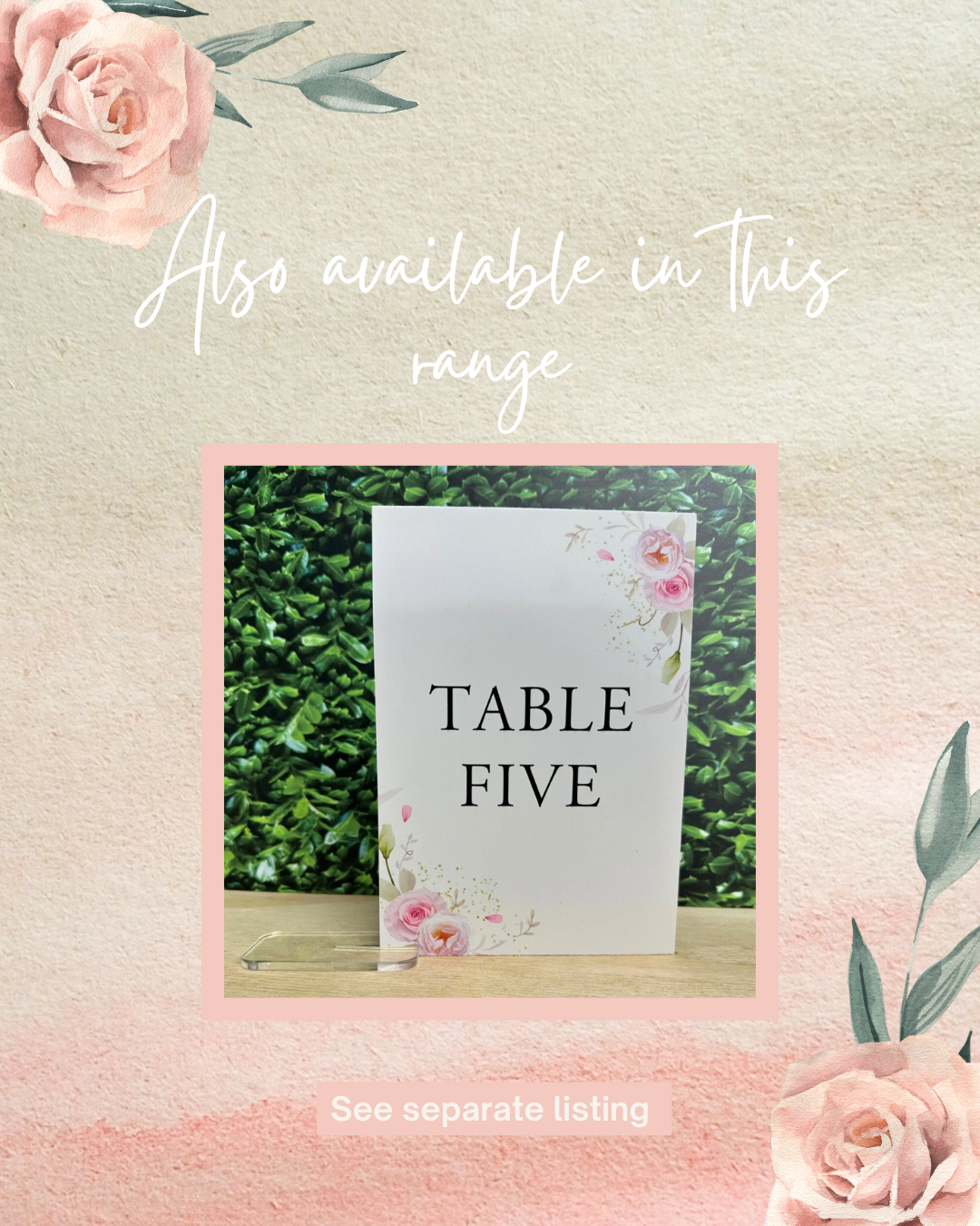 Classic Rose Seating Plan - 1 to 6 tables