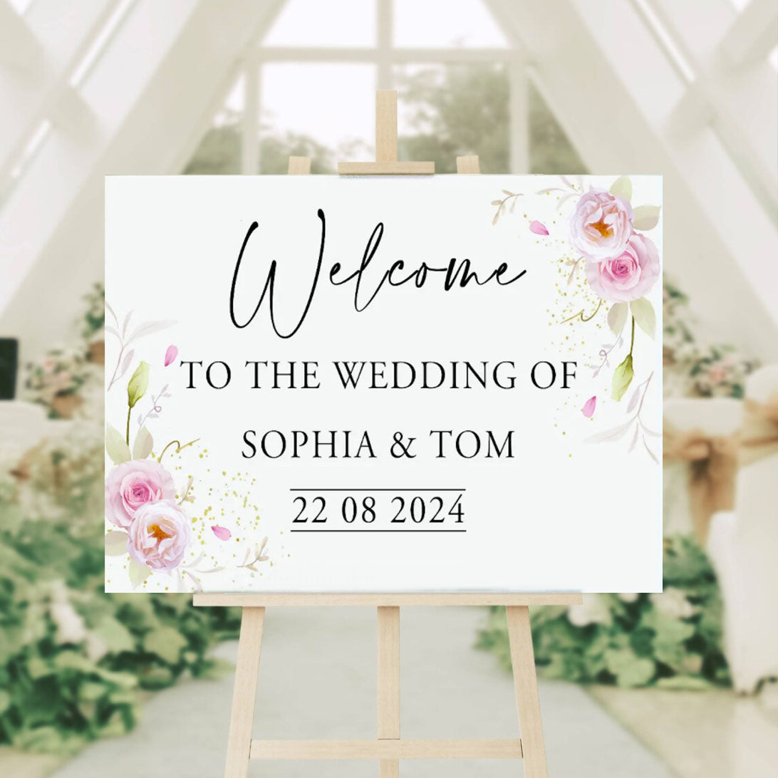 Wedding entrance sign - classic rose design