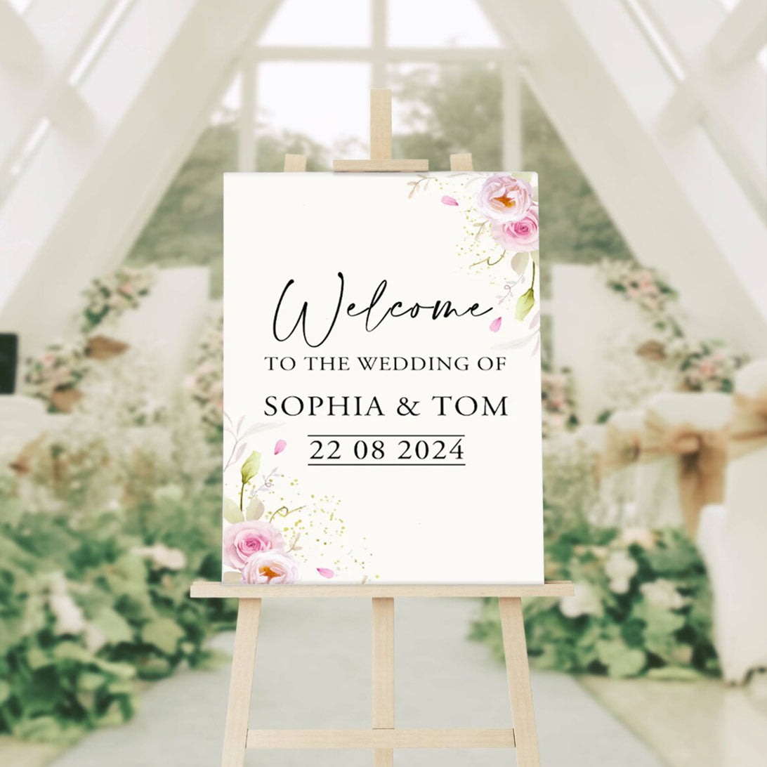 romantic wedding theme wedding welcome sign 