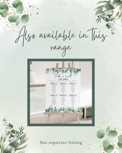 Personalised Eucalyptus Table Number