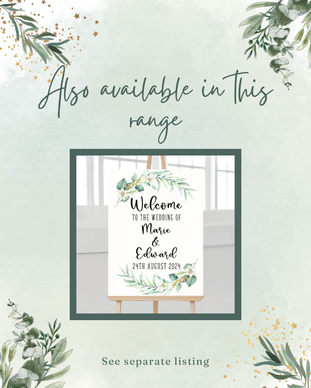 Personalised botanical wedding welcome sign