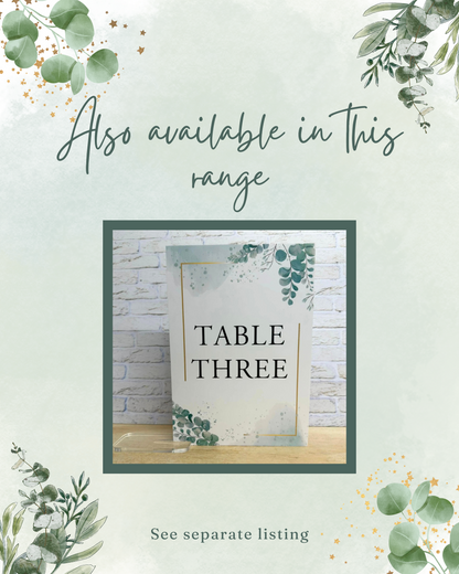 Deluxe Eucalyptus Seating Plan - 1 to 6 tables