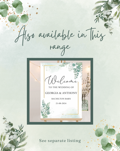 Deluxe eucalyptus wedding welcome sign 