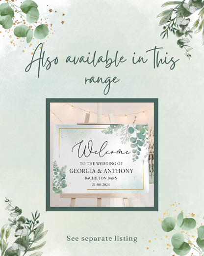 Luxury eucalyptus theme wedding welcome sign