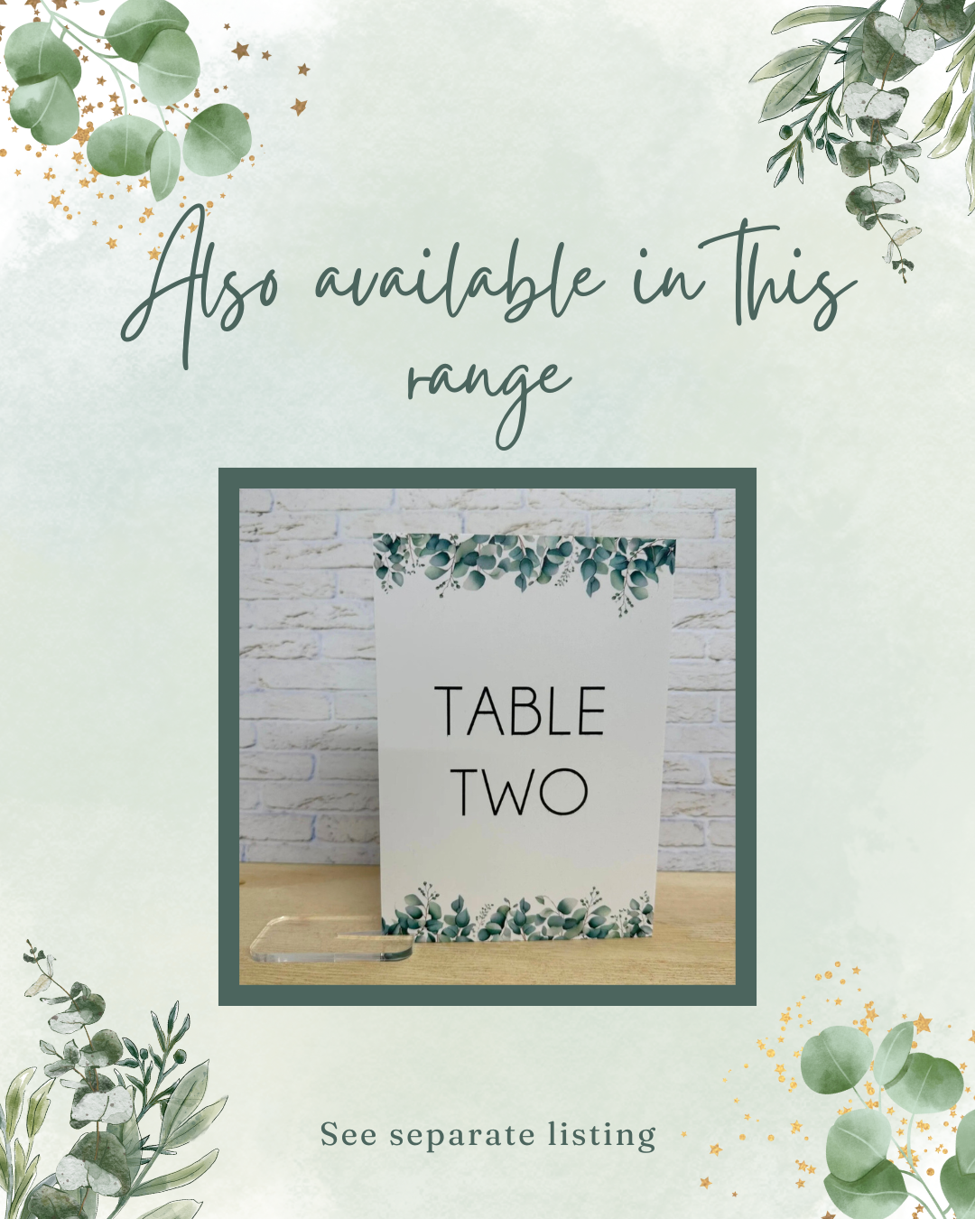 Personalised Eucalyptus Seating Plan - 1 to 6 tables