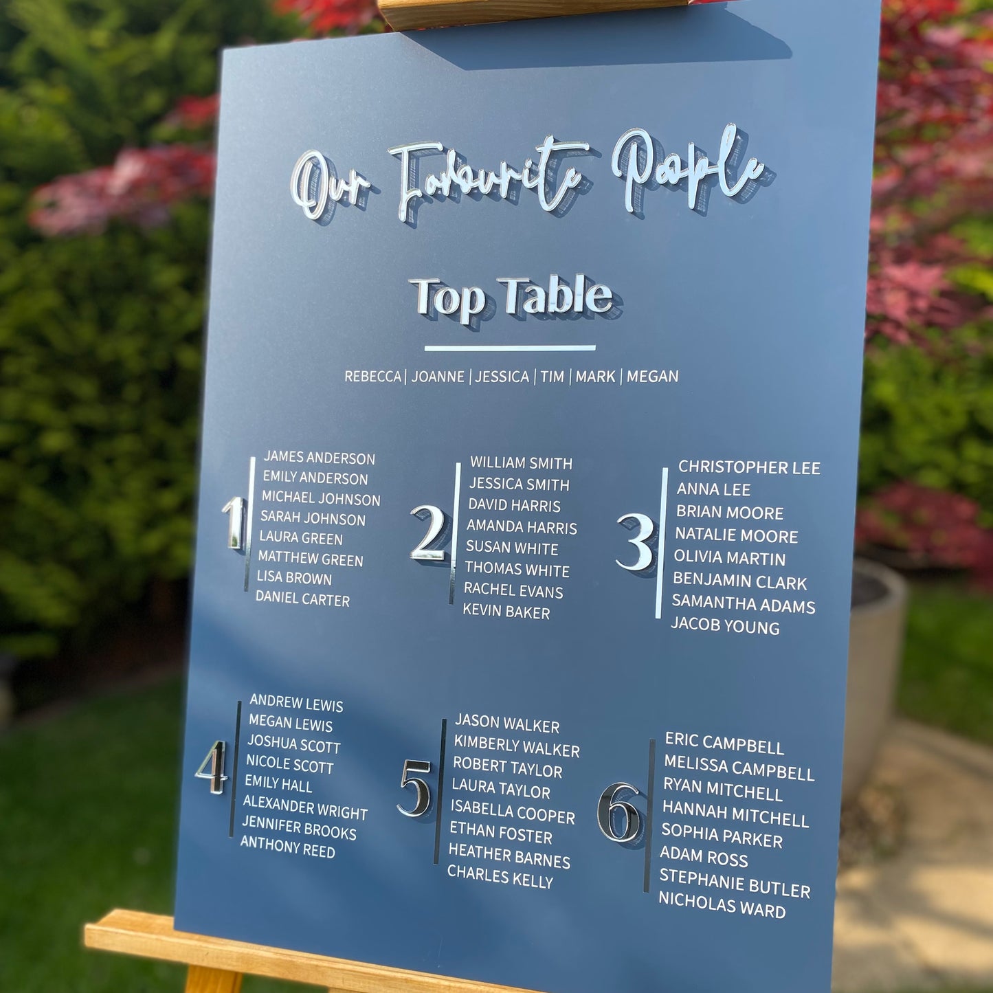 3d Acrylic Wedding Table Plan Sign