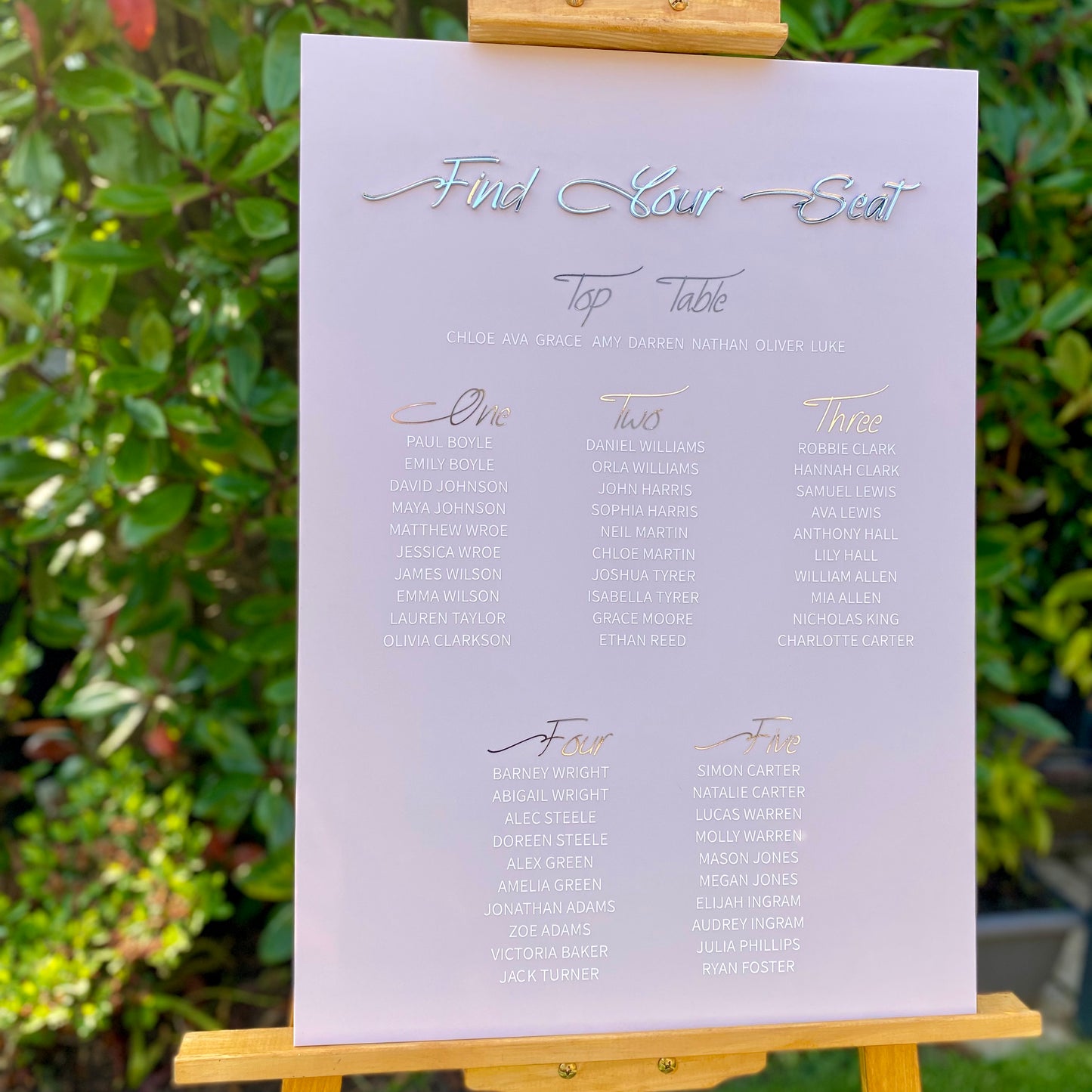 3d acrylic wedding seating plan