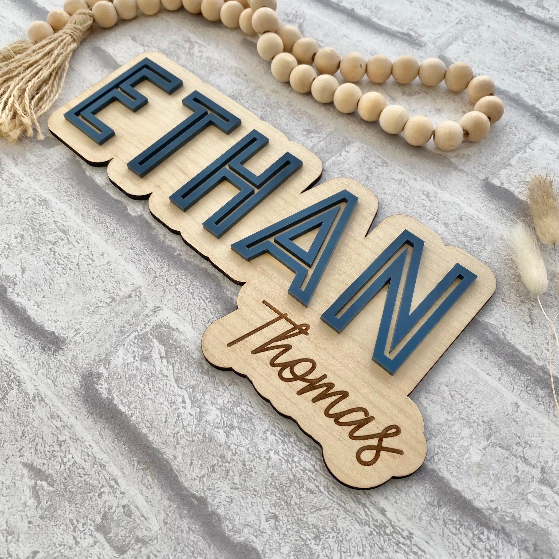 Acrylic engraved childrens name plaque