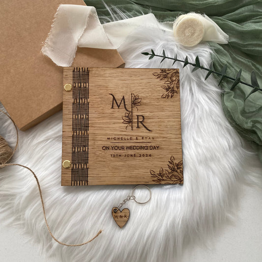 Modern engraved wedding card