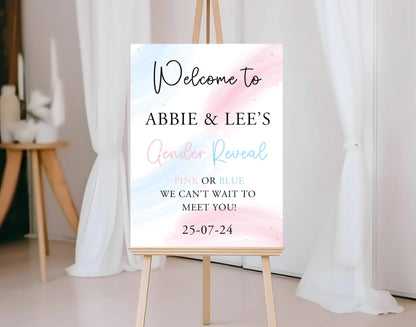 Personalised gender reveal party sign 