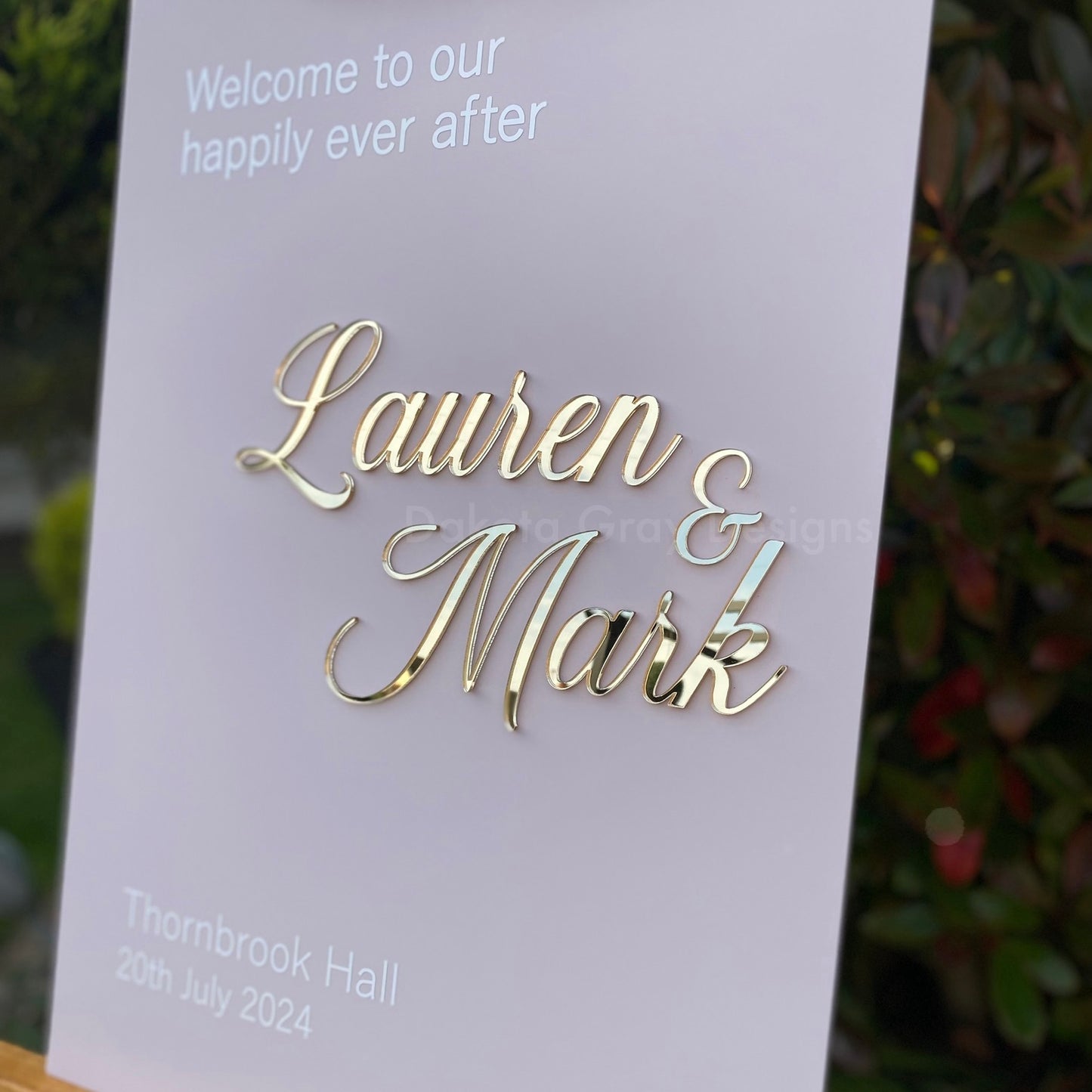 luxury acrylic wedding welcome board