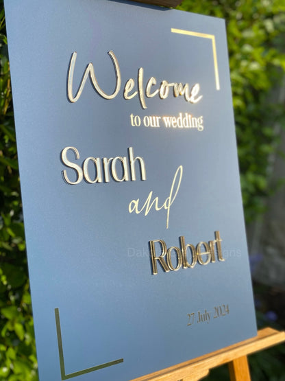 Bespoke acrylic wedding sign 