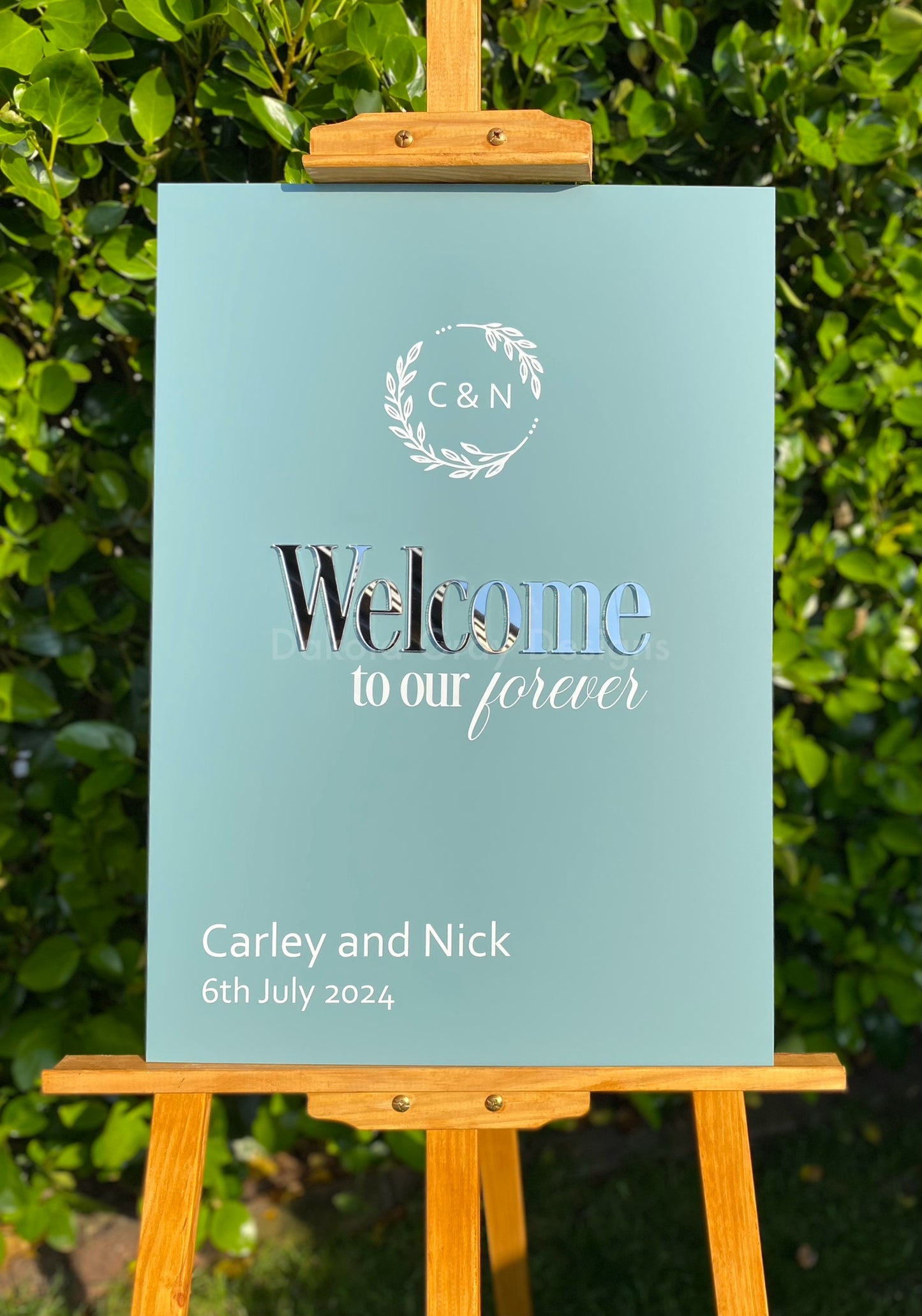 3d mirror acrylic wedding welcome sign