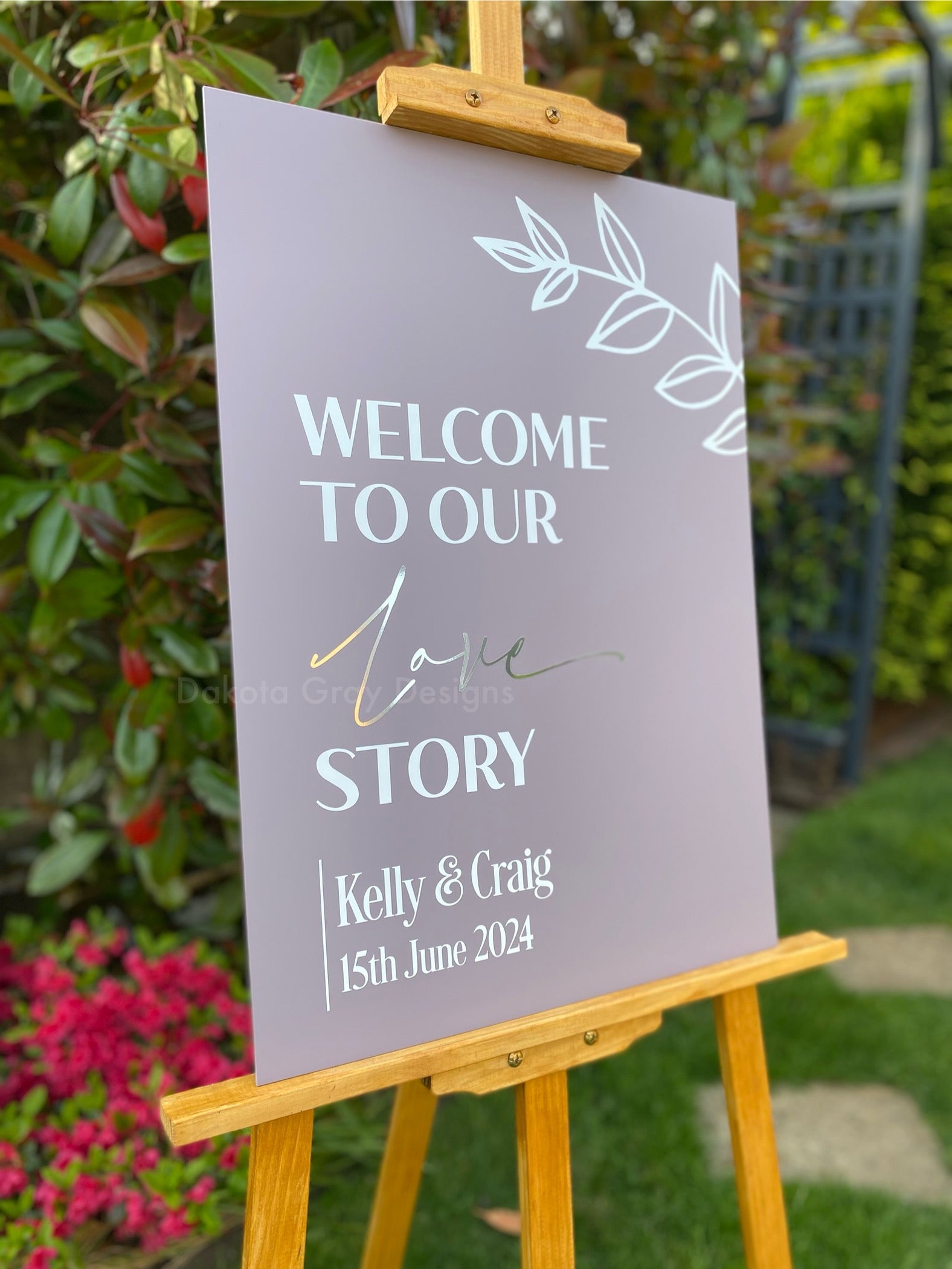 Bespoke wedding reception sign