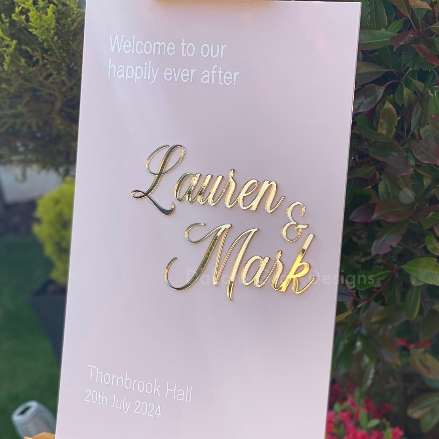 Personalised wedding decor sign