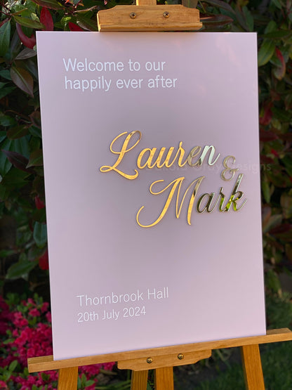 3d wedding entrance sign 