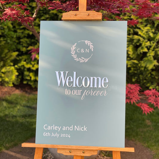 Personalised wedding welcome sign 