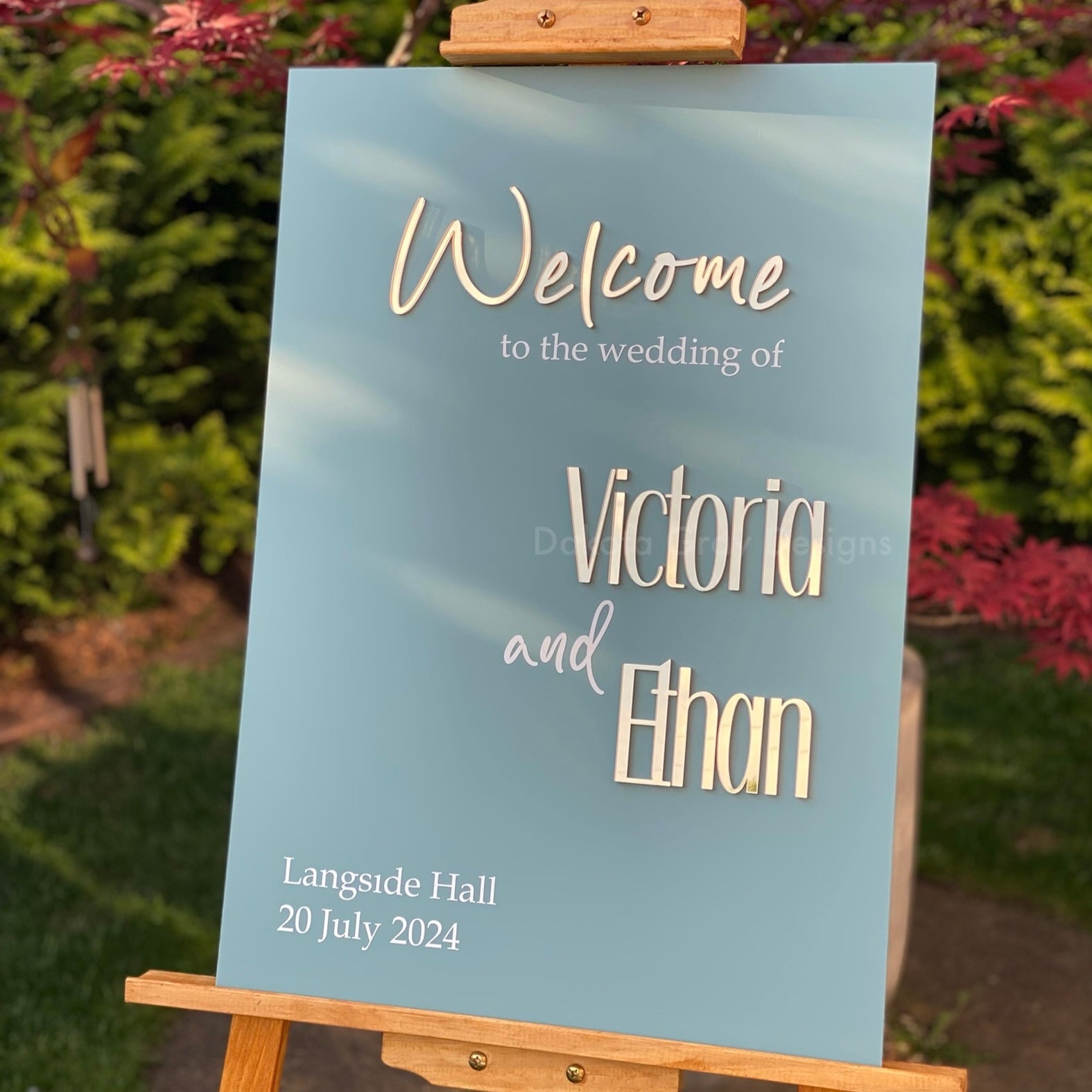 Custom made 3d acrylic wedding welcome sign