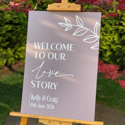 Personalised acrylic wedding welcome sign 