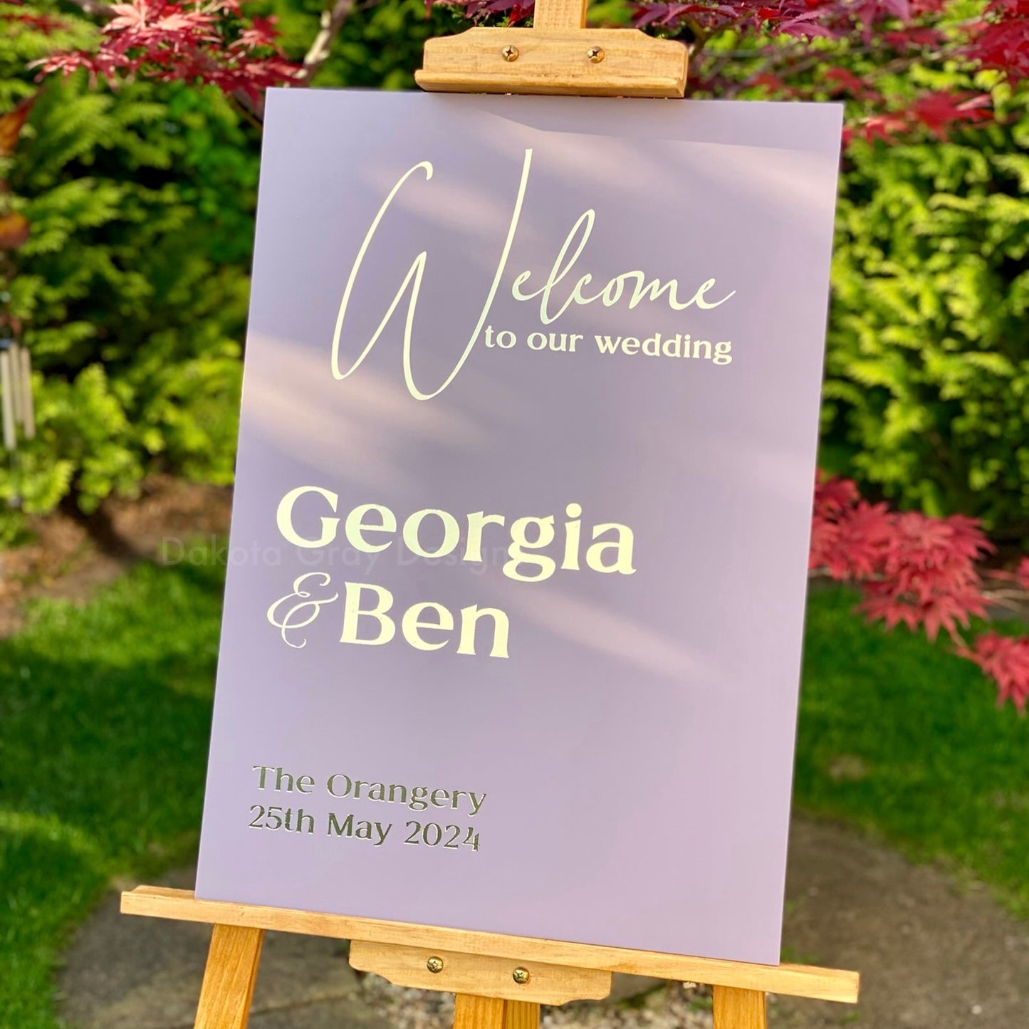 customised wedding welcome signage