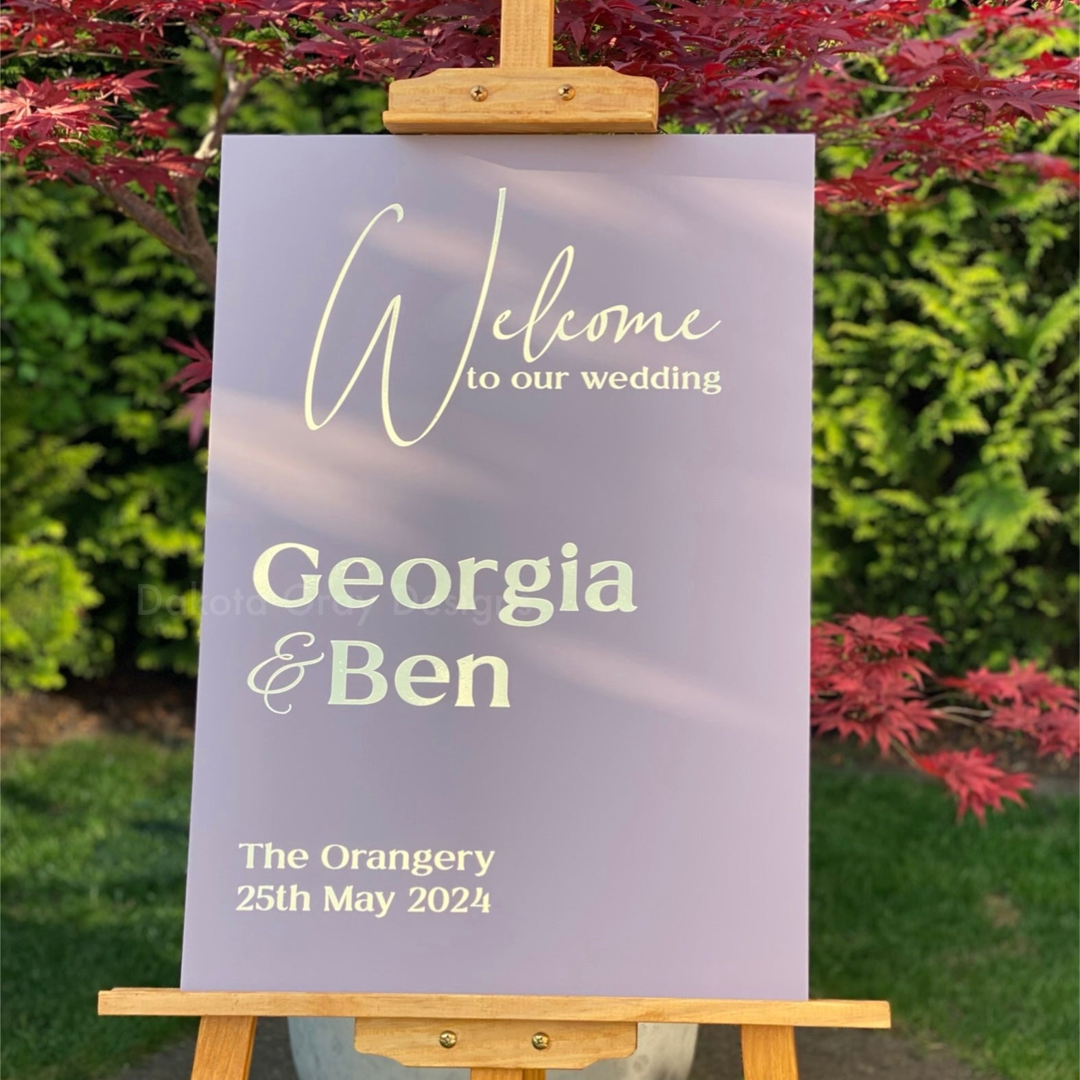 Unique acrylic wedding welcome sign 