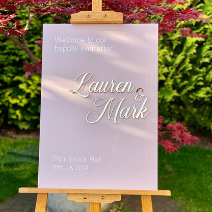 Personalised acrylic 3d wedding welcome sign