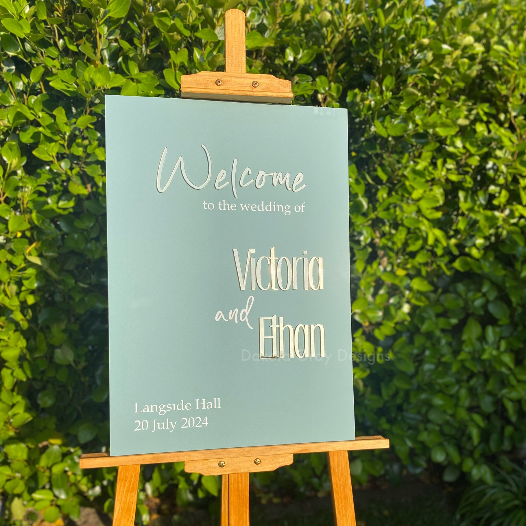 Personalised wedding welcome sign 