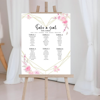 Modern design wedding decorations - Heart seating plan