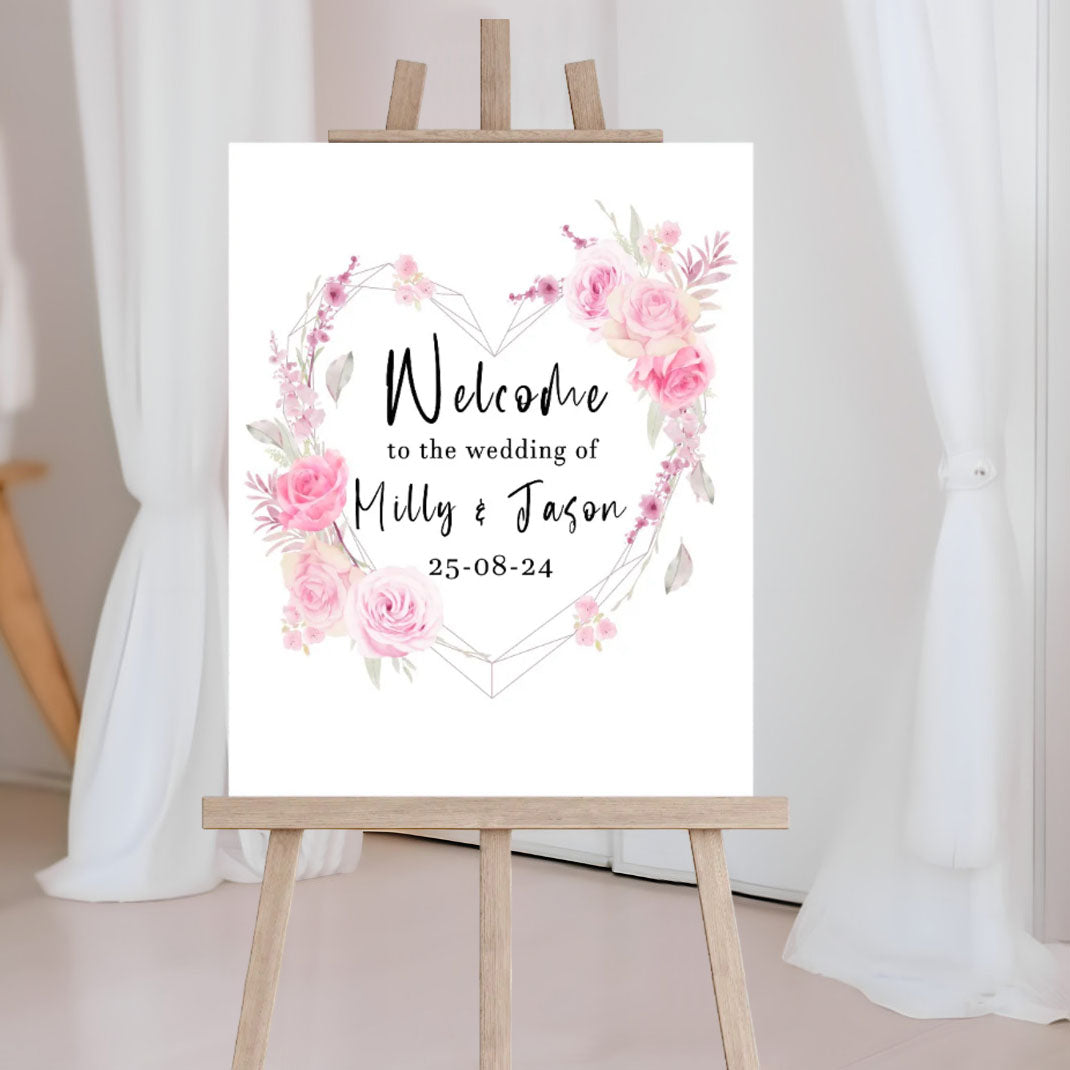 Modern wedding decor - Personalised welcome sign 