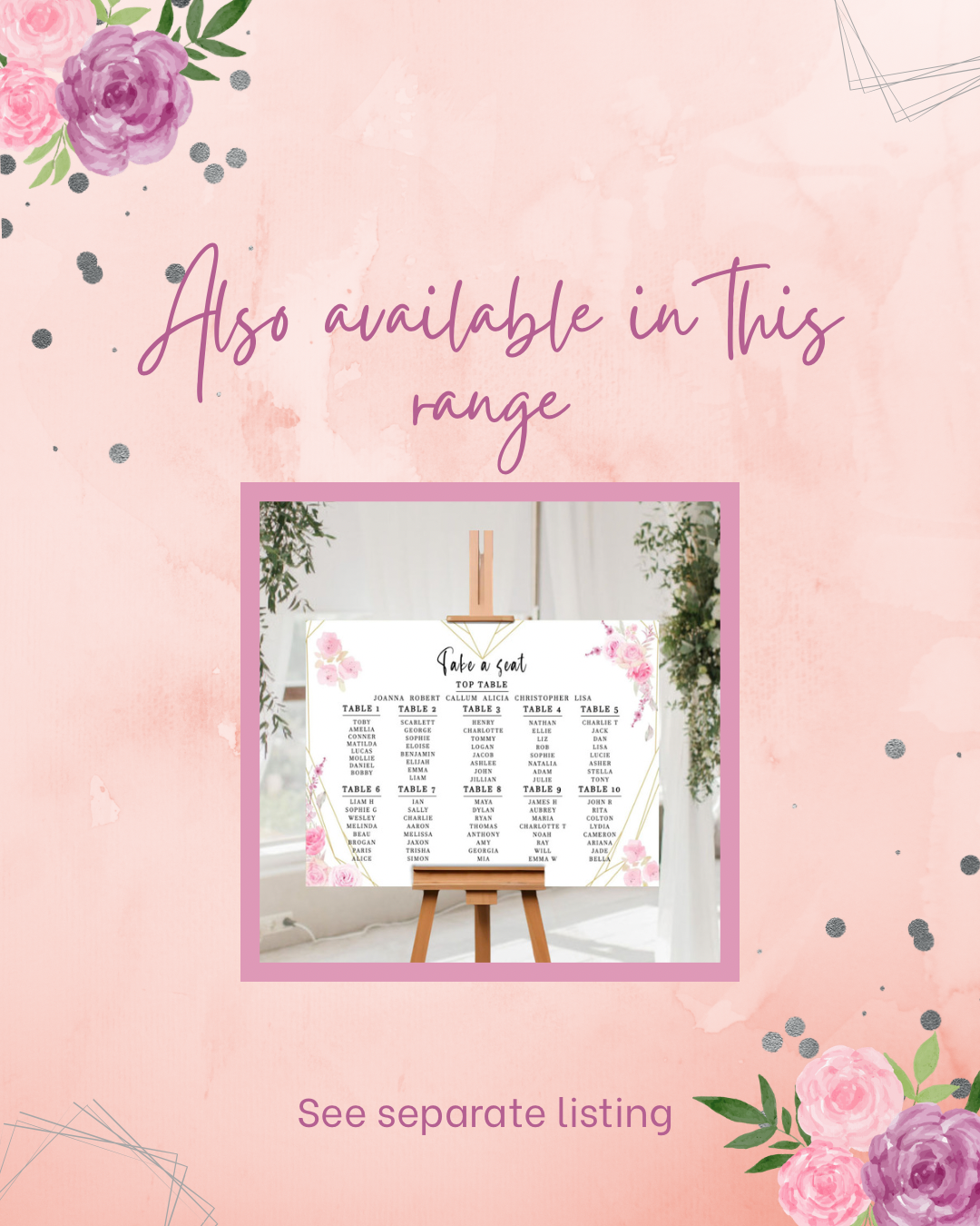 Modern theme wedding decorations - Seating chart sign 