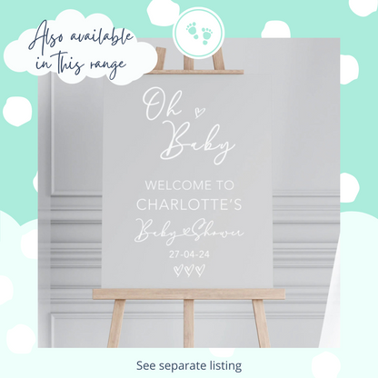 gender neutral personalised baby shower sign