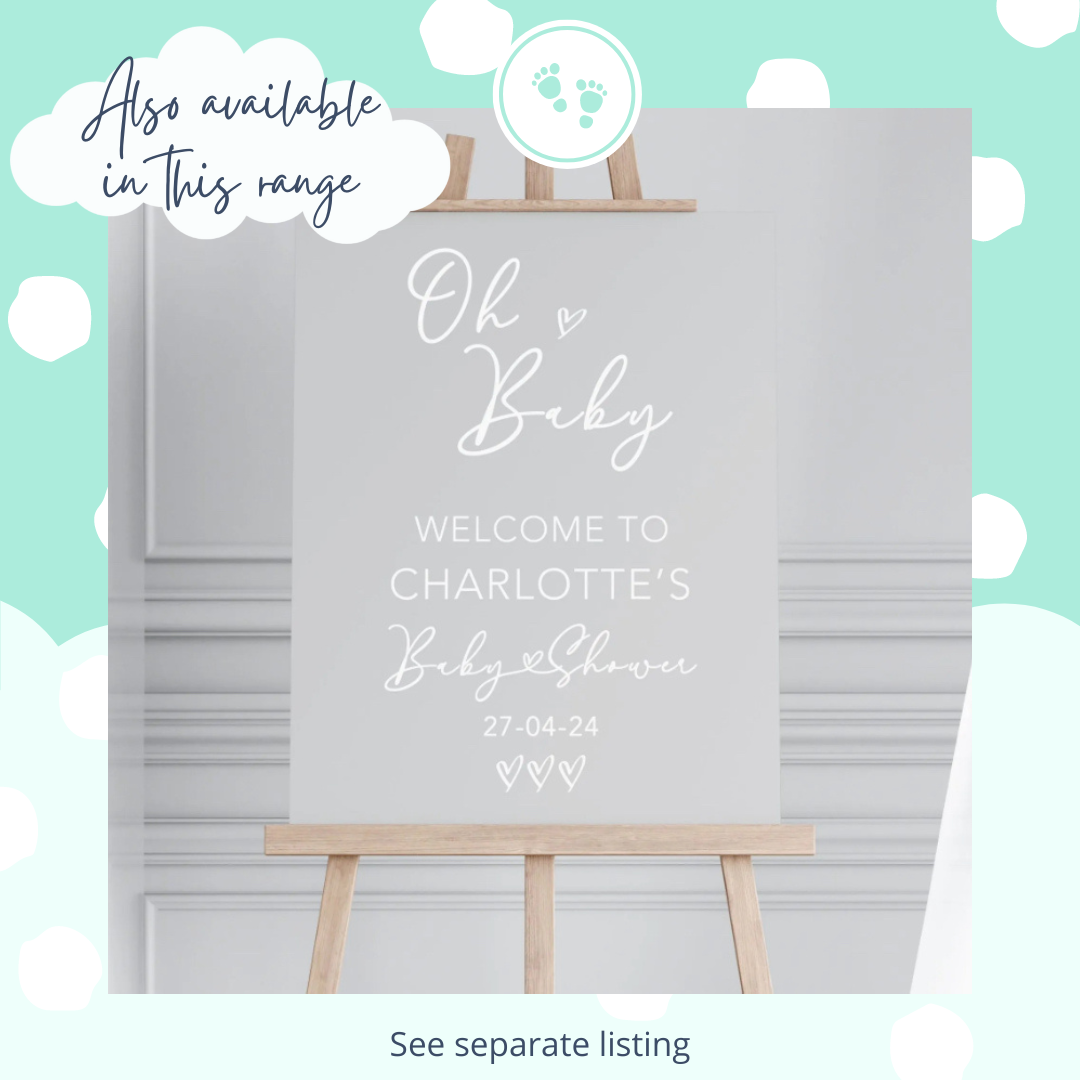 Grey theme baby shower welcome sign