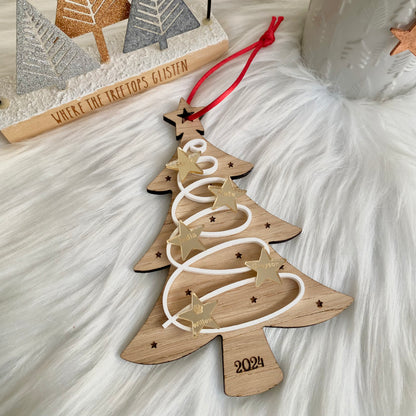 Personalised family name christmas ornament