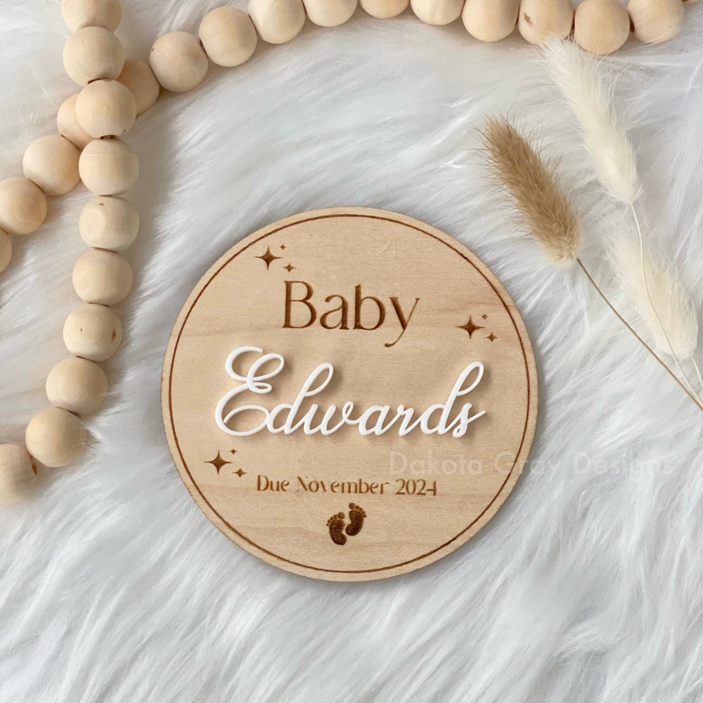 Personalised pregnancy announcement plaque 