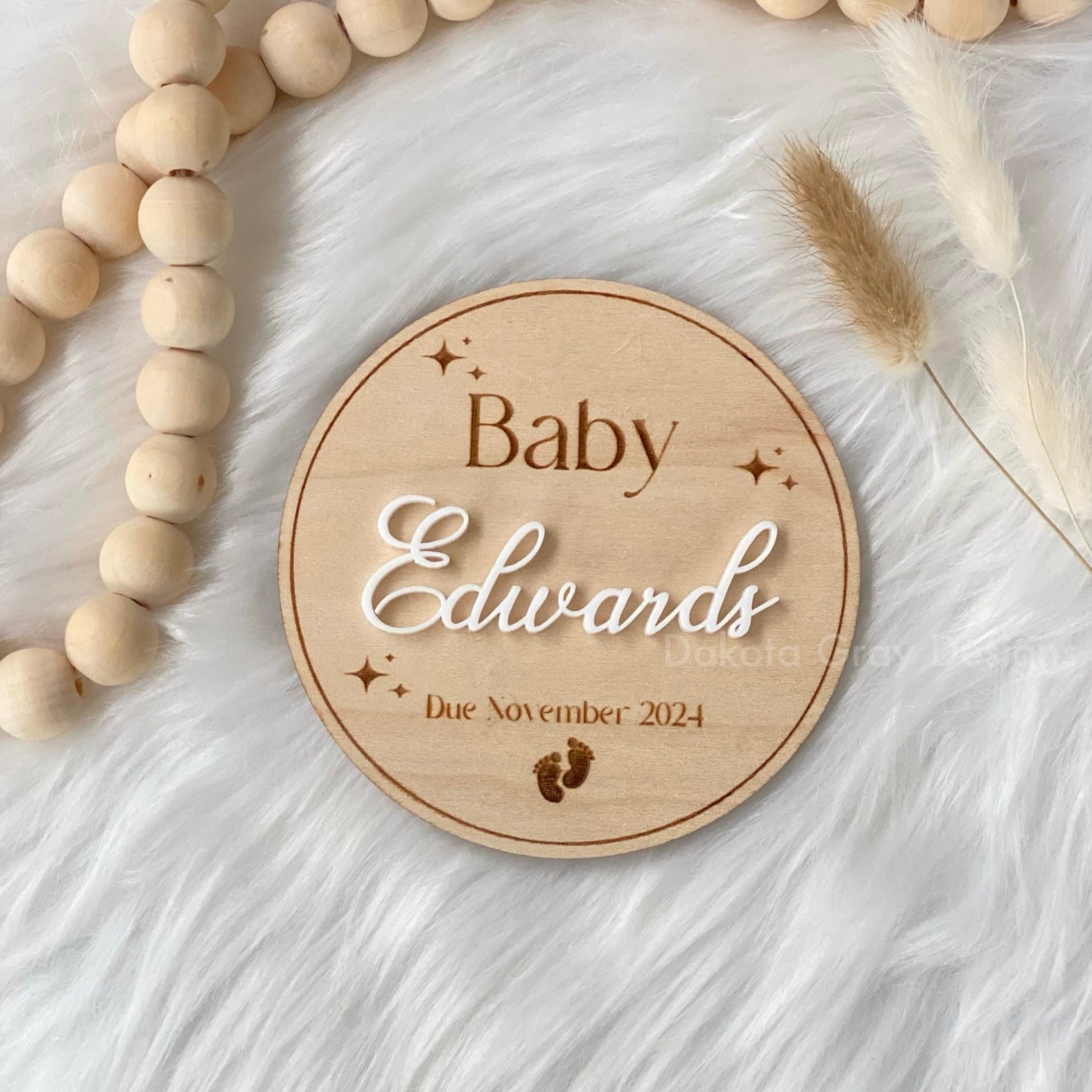 Personalised surname pregnancy announcement plaque