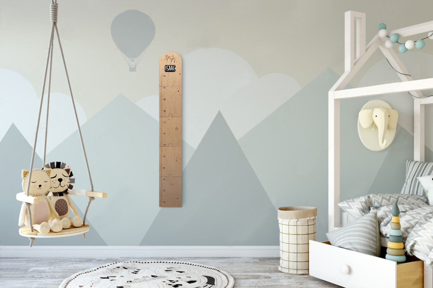 Wooden nursery growth chart