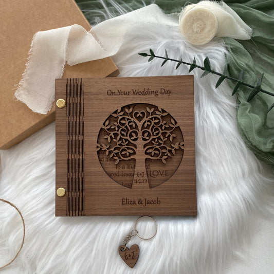 Personalised wooden wedding card