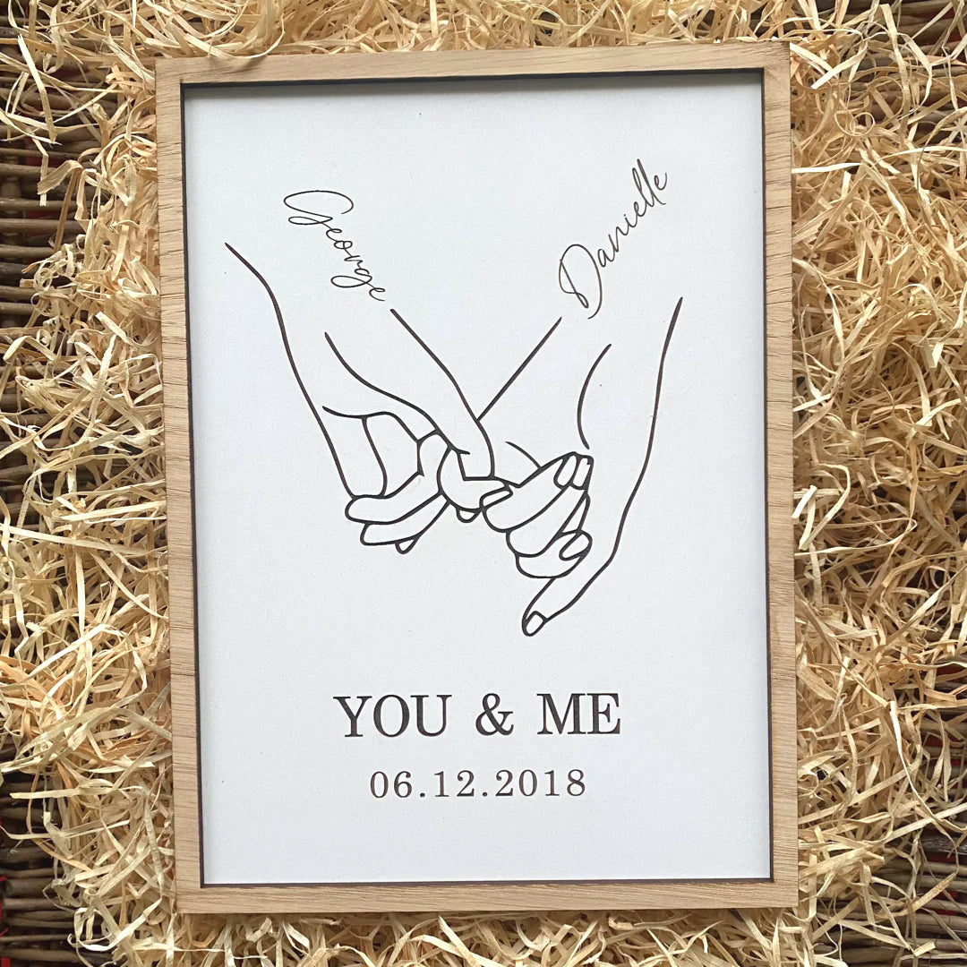 Personalised You and Me Hands Sign – Dakota Gray Designs