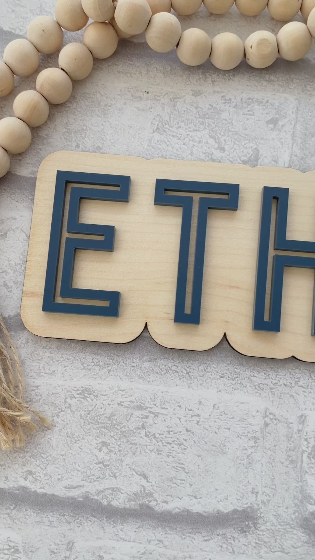 Personalised acrylic and wood name plaque